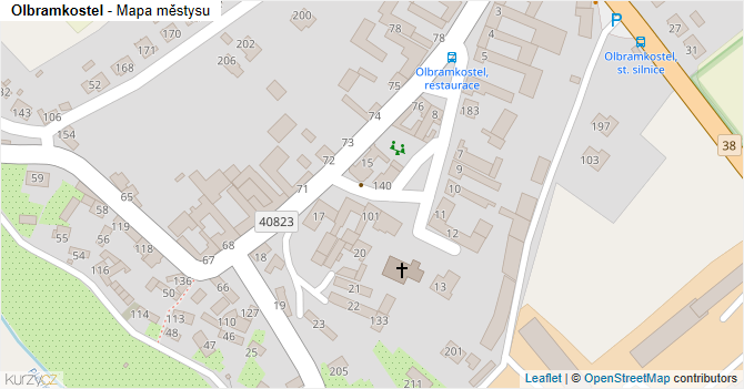 Olbramkostel - mapa městysu