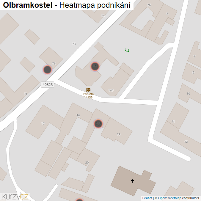 Mapa Olbramkostel - Firmy v obci.