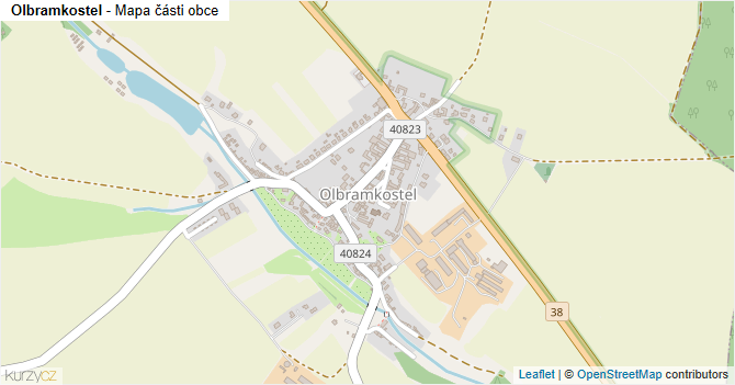 Olbramkostel - mapa části obce