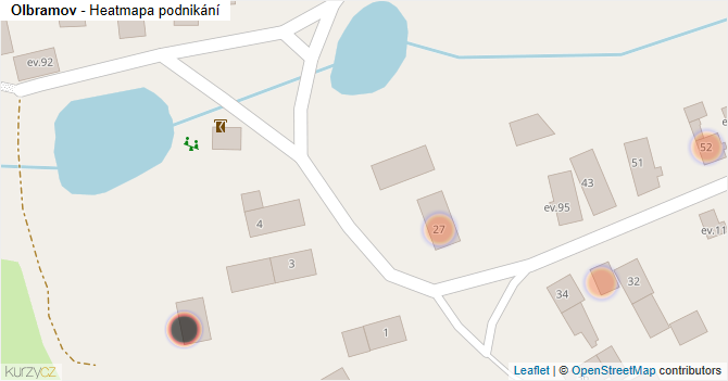 Olbramov - mapa podnikání