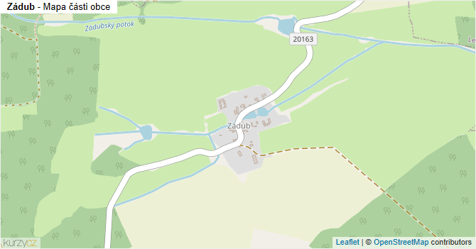 Zádub - mapa části obce