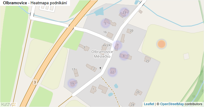 Olbramovice - mapa podnikání