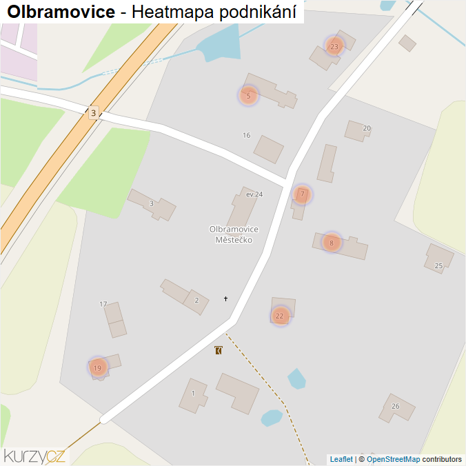 Mapa Olbramovice - Firmy v obci.