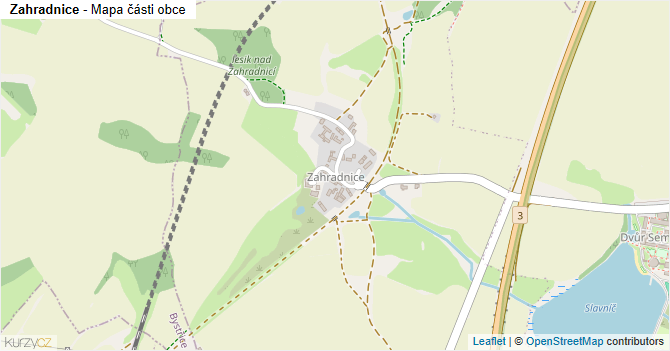 Zahradnice - mapa části obce