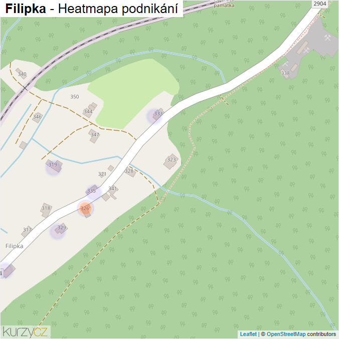 Mapa Filipka - Firmy v části obce.