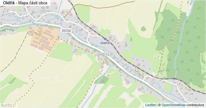 Oldřiš - mapa části obce
