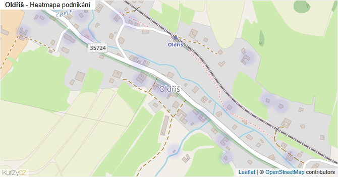 Oldřiš - mapa podnikání