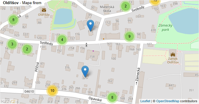 Oldřišov - mapa firem