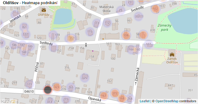 Oldřišov - mapa podnikání
