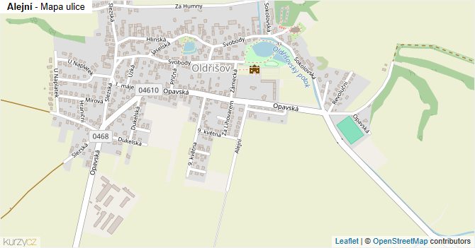 Alejní - mapa ulice