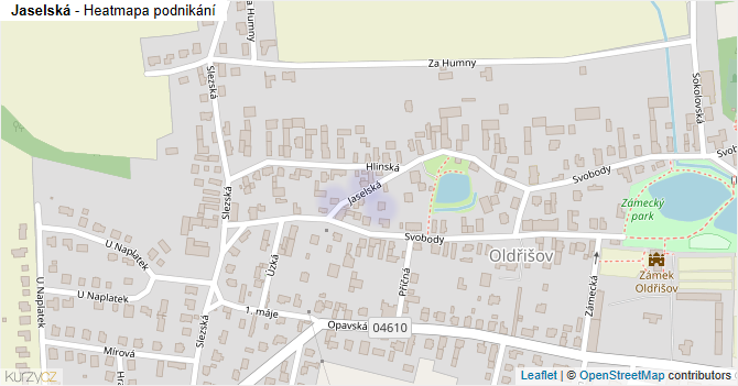 Jaselská - mapa podnikání