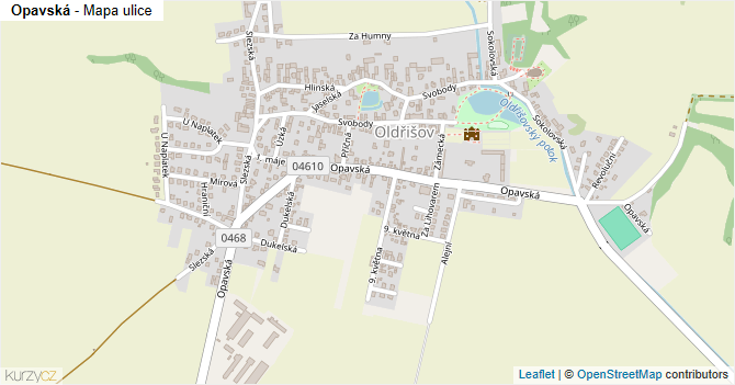Opavská - mapa ulice