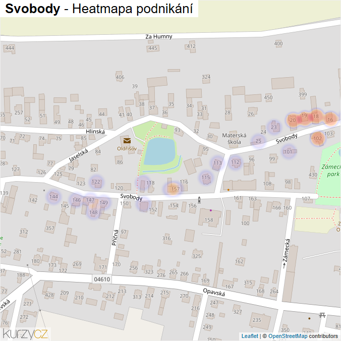 Mapa Svobody - Firmy v ulici.