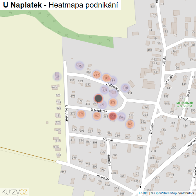 Mapa U Naplatek - Firmy v ulici.