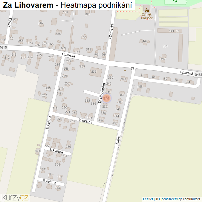 Mapa Za Lihovarem - Firmy v ulici.