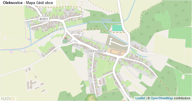 Oleksovice - mapa části obce