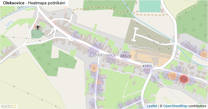 Oleksovice - mapa podnikání