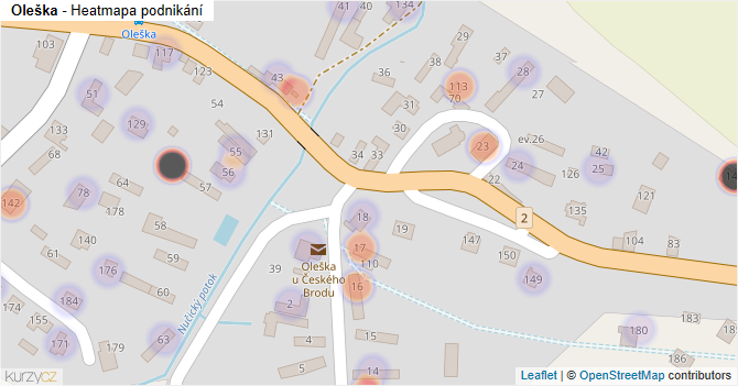 Oleška - mapa podnikání