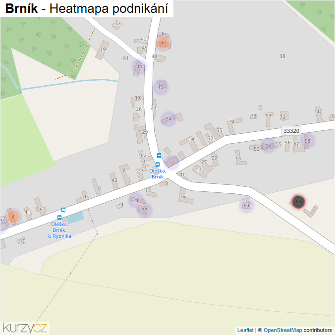 Mapa Brník - Firmy v části obce.