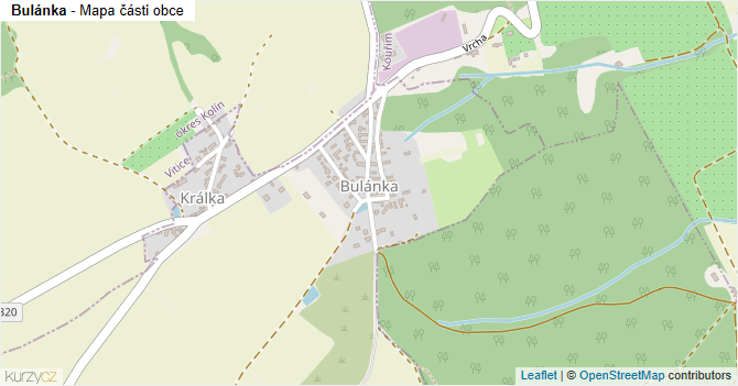 Bulánka - mapa části obce