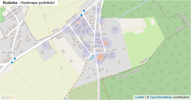 Bulánka - mapa podnikání