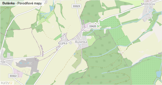 Bulánka - záplavové mapy stoleté vody
