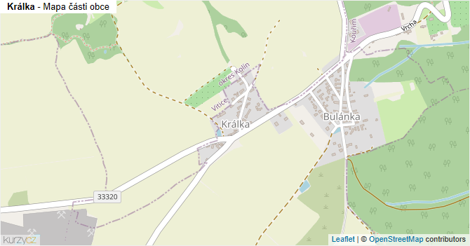 Králka - mapa části obce