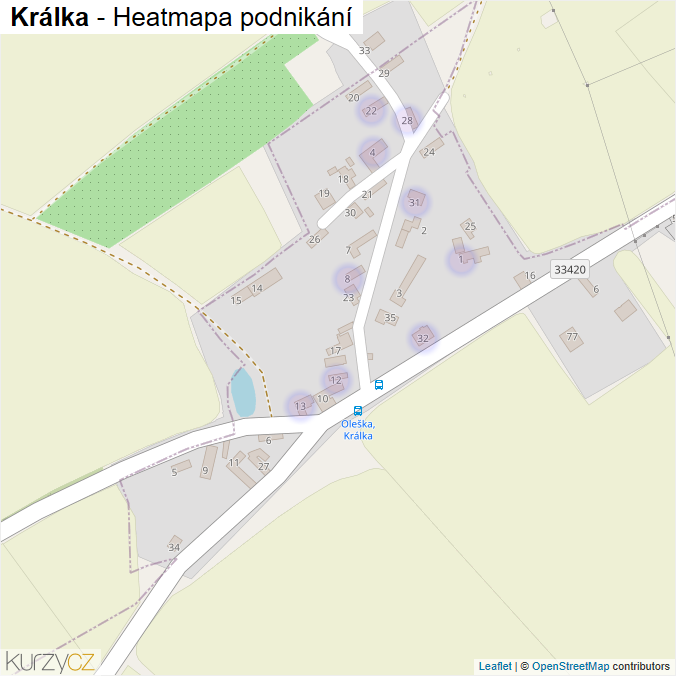 Mapa Králka - Firmy v části obce.