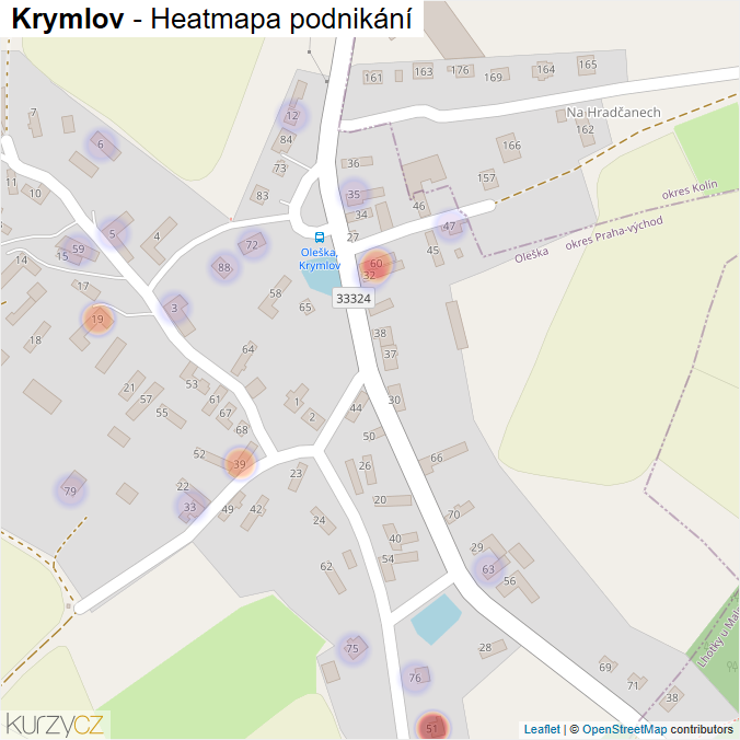 Mapa Krymlov - Firmy v části obce.