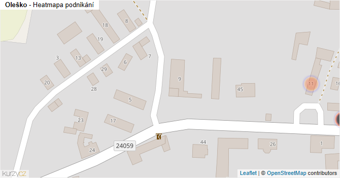 Oleško - mapa podnikání