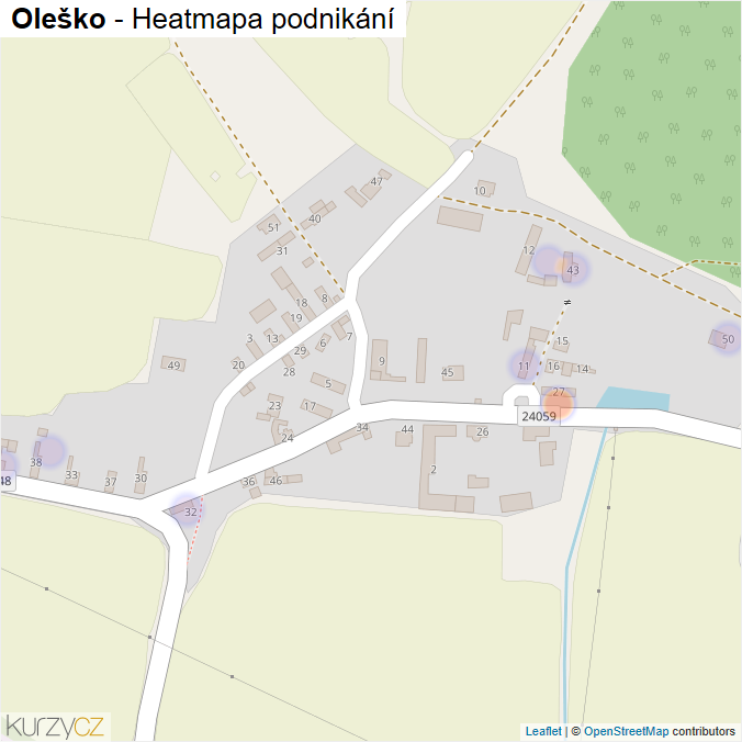 Mapa Oleško - Firmy v části obce.