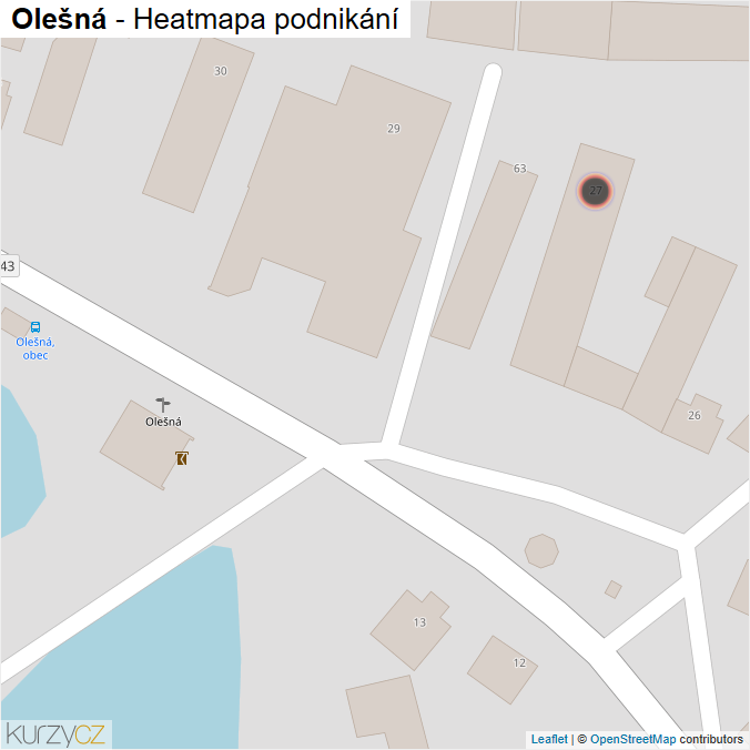 Mapa Olešná - Firmy v obci.