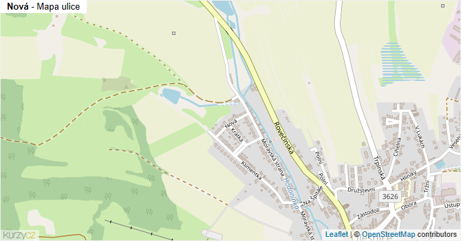Nová - mapa ulice