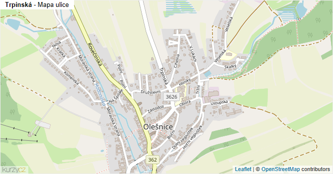 Trpínská - mapa ulice