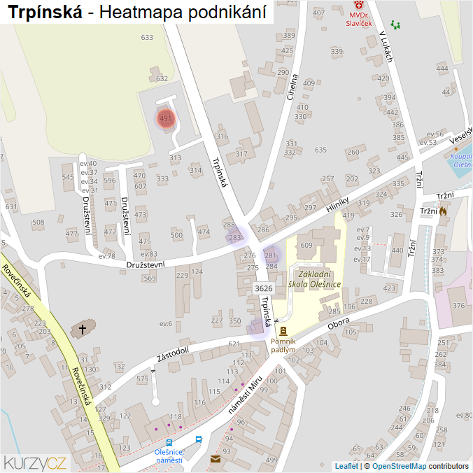 Mapa Trpínská - Firmy v ulici.