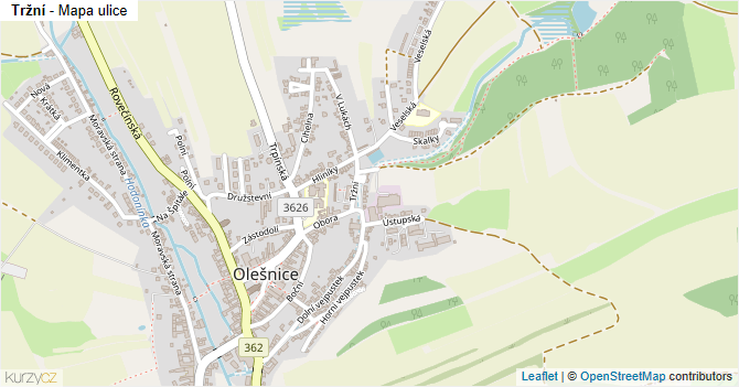 Tržní - mapa ulice
