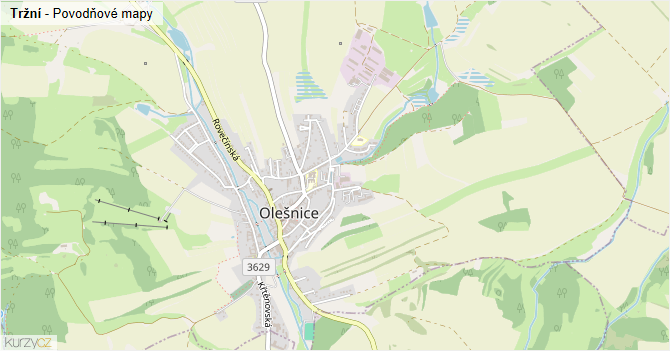 Tržní - záplavové mapy stoleté vody