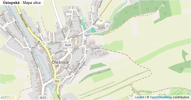Ústupská - mapa ulice
