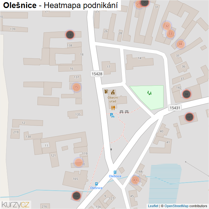 Mapa Olešnice - Firmy v obci.