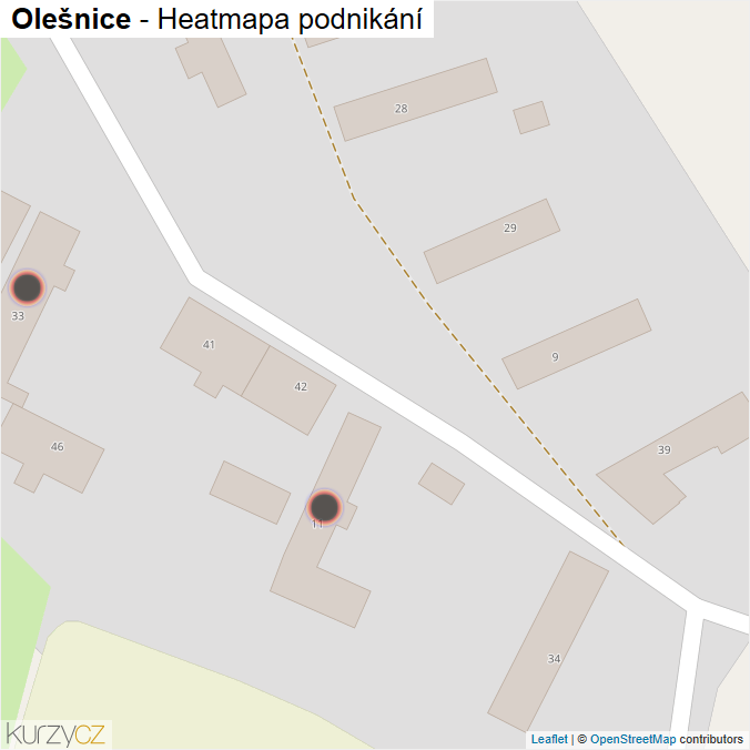 Mapa Olešnice - Firmy v obci.