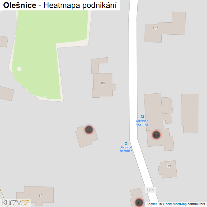 Mapa Olešnice - Firmy v obci.