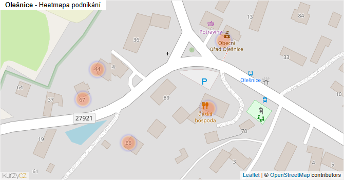 Olešnice - mapa podnikání