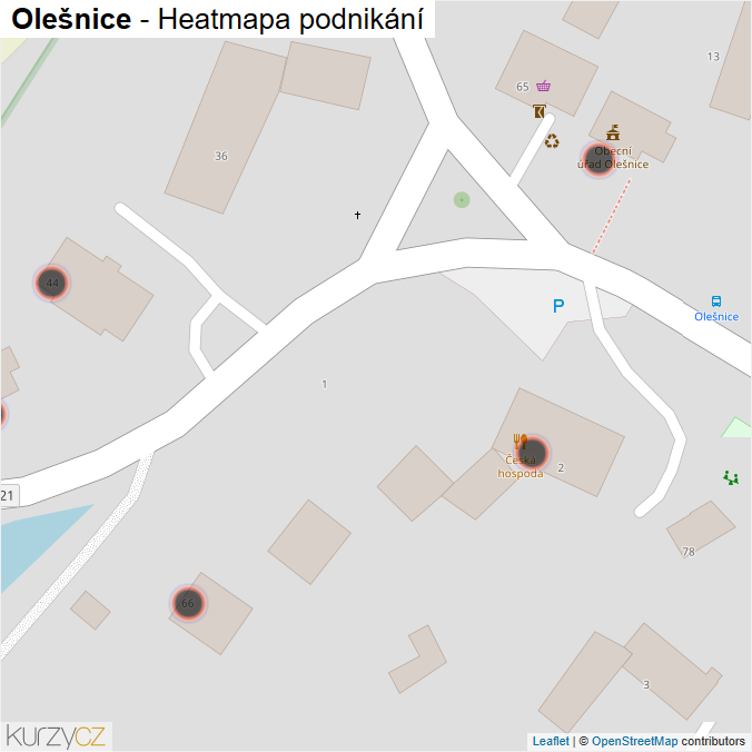 Mapa Olešnice - Firmy v obci.