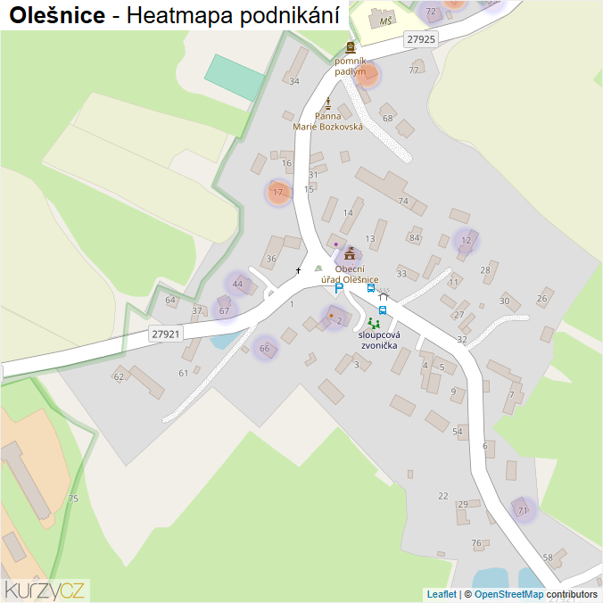 Mapa Olešnice - Firmy v části obce.