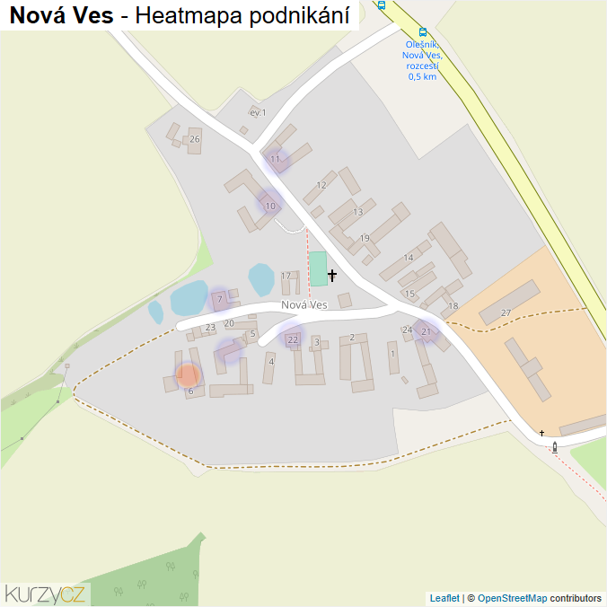 Mapa Nová Ves - Firmy v části obce.