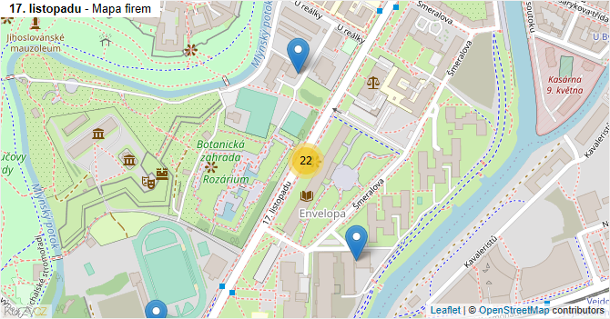 17. listopadu - mapa firem
