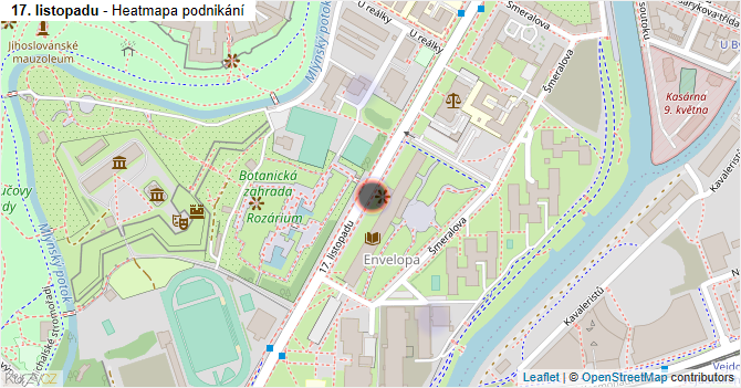 17. listopadu - mapa podnikání