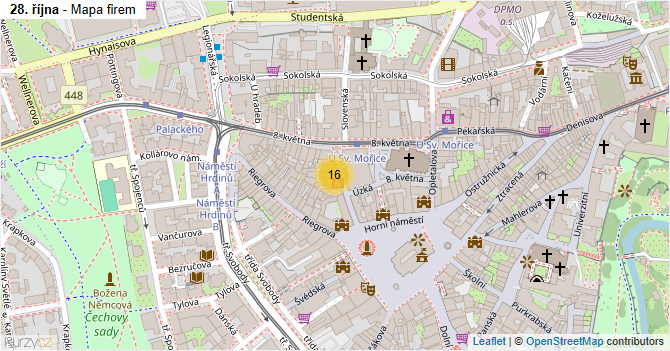 28. října - mapa firem