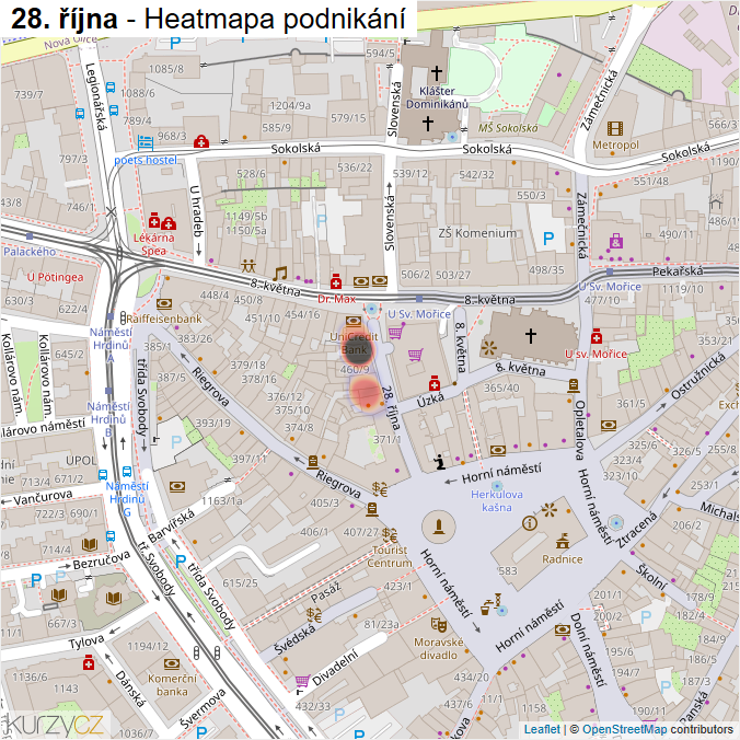 Mapa 28. října - Firmy v ulici.