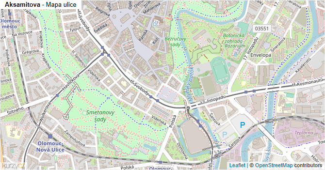 Aksamitova - mapa ulice